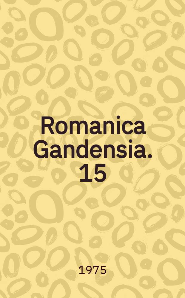 Romanica Gandensia. 15 : Le songe dans la chanson de geste au XIIe siècle