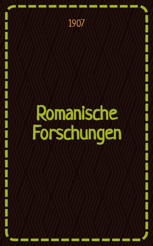 Romanische Forschungen : Organ für romanische Sprachen und Mittellatein Begr. von. K. Vollmöller. Bd.23 : Mélanges Chabaneau