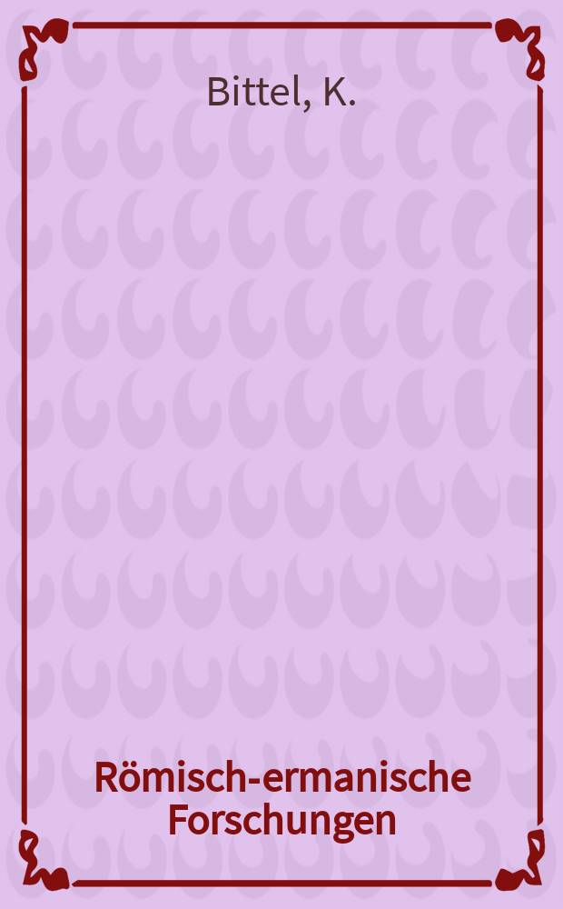 Römisch -germanische Forschungen : Hrsg. von Gerhard Bersu und Hans Zeiss. Bd.8 : Die Kelter in Württemberg