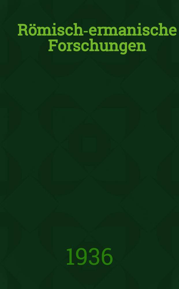 Römisch -germanische Forschungen : Hrsg. von Gerhard Bersu und Hans Zeiss. Bd.11 : Die handkeramische Ansiedlung bei Köln-Lindenthall. Von Werner Butller und Waldemar Haberey