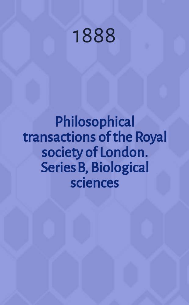 Philosophical transactions of the Royal society of London. Series B, Biological sciences