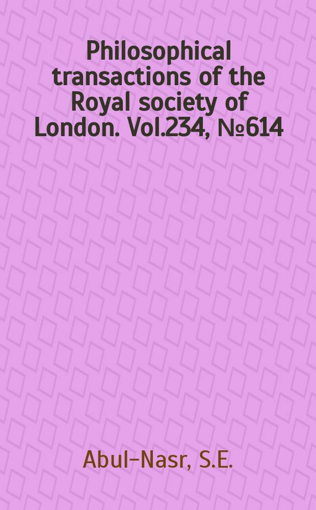 Philosophical transactions of the Royal society of London. Vol.234, №614 : Structure and development of the reproductive system of some species of Nematocera (order Duptera: suborder Nematocera)