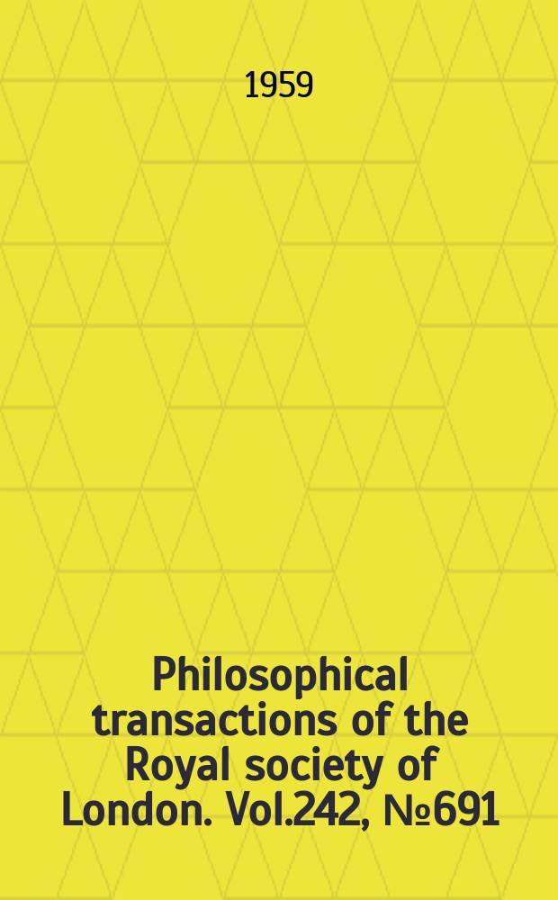 Philosophical transactions of the Royal society of London. Vol.242, №691 : A new armoured amphibian from the upper Permian of East Africa