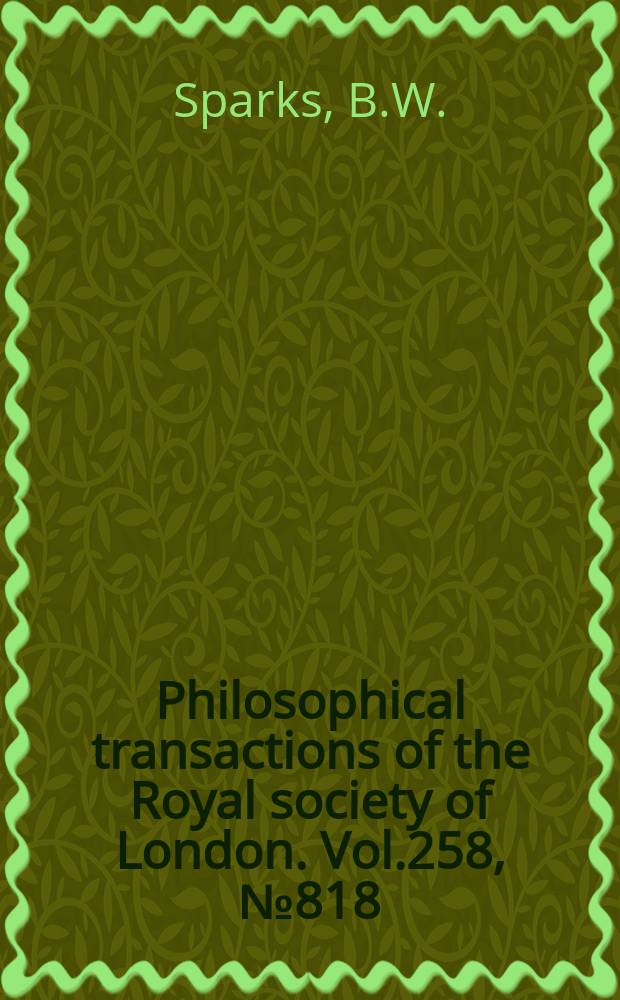 Philosophical transactions of the Royal society of London. Vol.258, №818 : Late Pleistocene deposits at Wretton, Norfolk