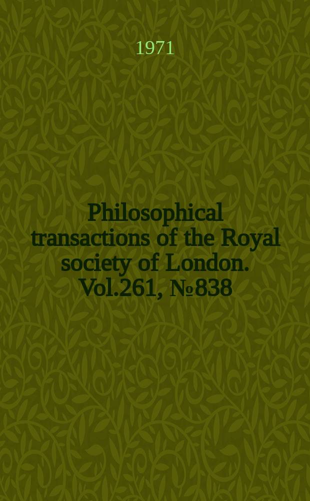 Philosophical transactions of the Royal society of London. Vol.261, №838 : On the Upper Triassic mammals