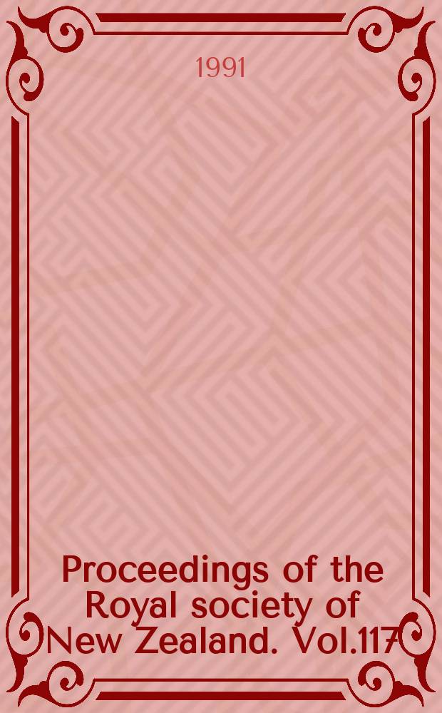 Proceedings of the Royal society of New Zealand. Vol.117/118 : 1988/1990
