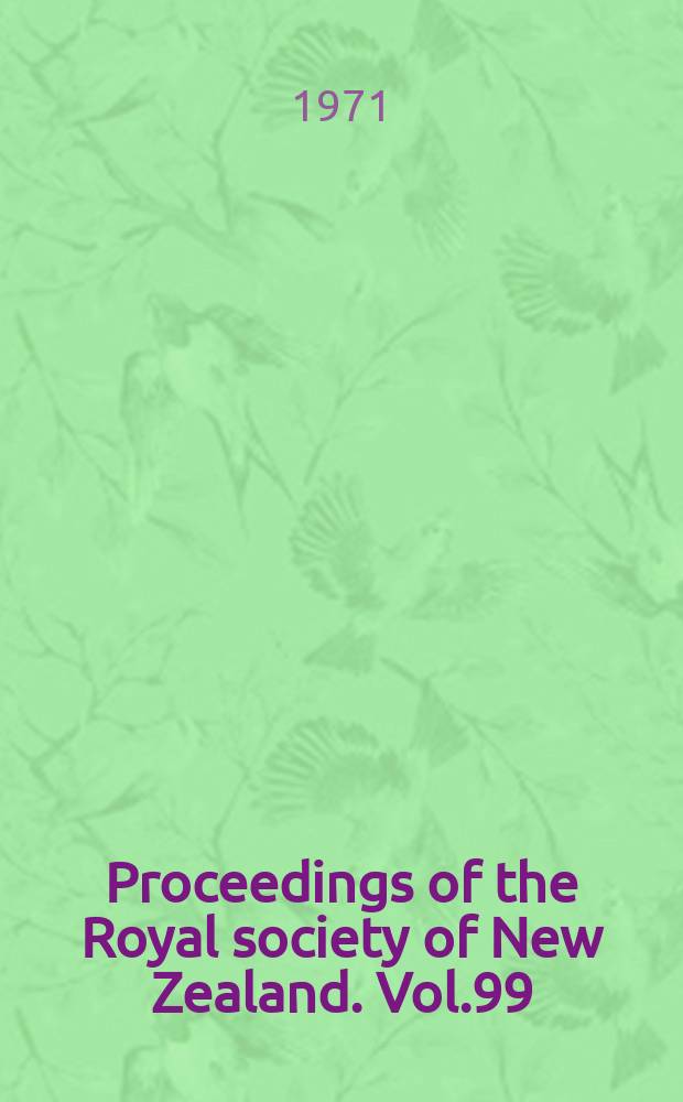 Proceedings of the Royal society of New Zealand. Vol.99 : 1970/1971