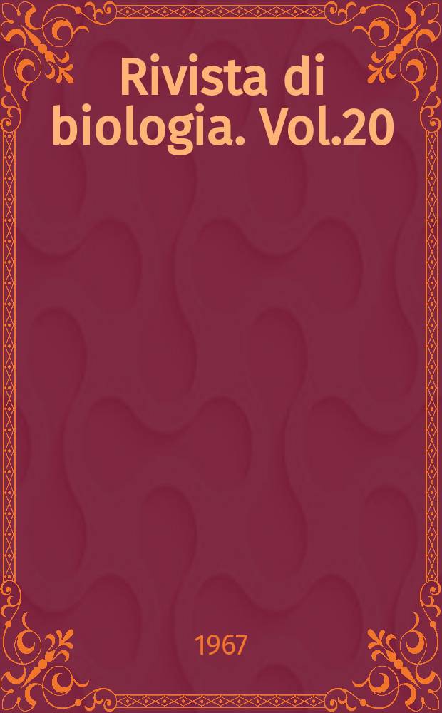 Rivista di biologia. Vol.20(60), Fasc.3/4