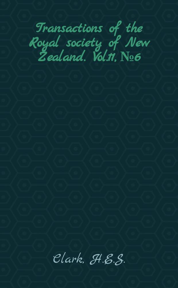 Transactions of the Royal society of New Zealand. Vol.11, №6 : Two new species of Benthopecten (Asteroidea) from New Zealand