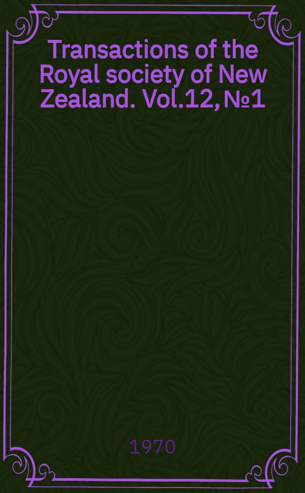 Transactions of the Royal society of New Zealand. Vol.12, №1 : A list of coastal plants from Kahurangi Point, N.W. Nelson