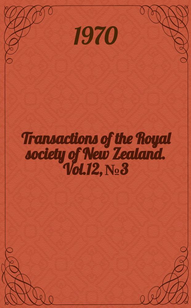 Transactions of the Royal society of New Zealand. Vol.12, №3 : New pycnogonida from Queensland