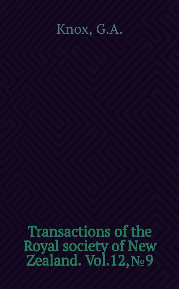 Transactions of the Royal society of New Zealand. Vol.12, №9 : Polychaeta from the Snares Islands, New Zealand