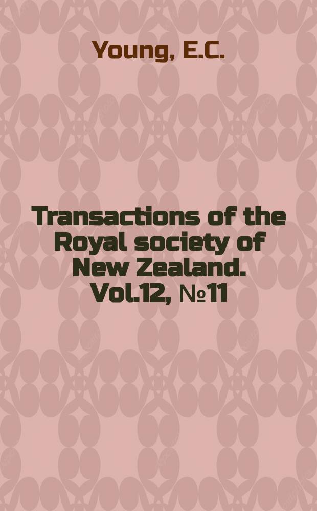 Transactions of the Royal society of New Zealand. Vol.12, №11 : Seasonal changes in populations of corixisdae and Notonectidae (Hemiptera: Heteroptera) in New Zealand