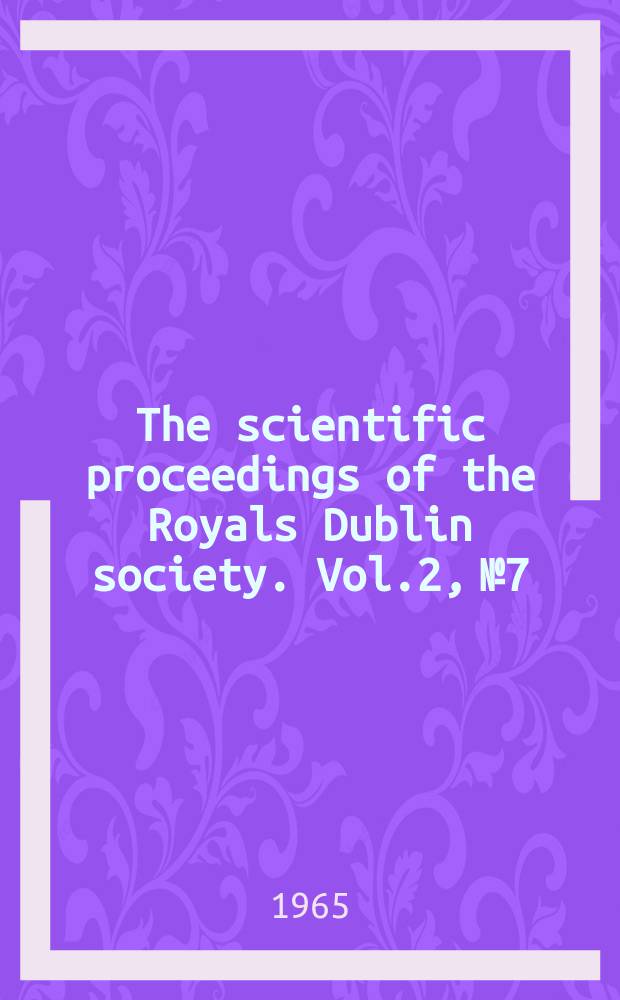 The scientific proceedings of the Royals Dublin society. Vol.2, №7 : Conifers: keys to the genera and species, with economic notes