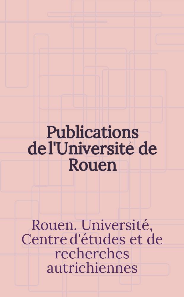 Publications de l'Université de Rouen