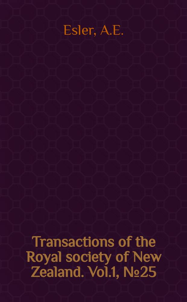 Transactions of the Royal society of New Zealand. Vol.1, №25 : Botanical features of Abel Tasman National Park
