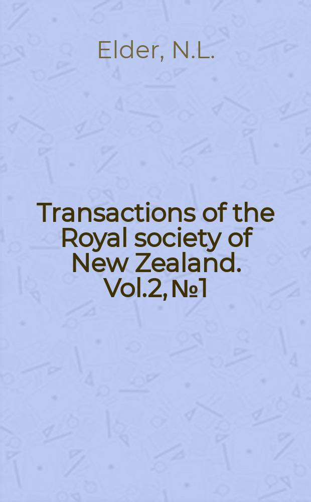 Transactions of the Royal society of New Zealand. Vol.2, №1 : Vegetation of the Kaimanawa Ranges