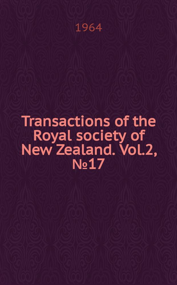 Transactions of the Royal society of New Zealand. Vol.2, №17 : An Outline of the snares Islands