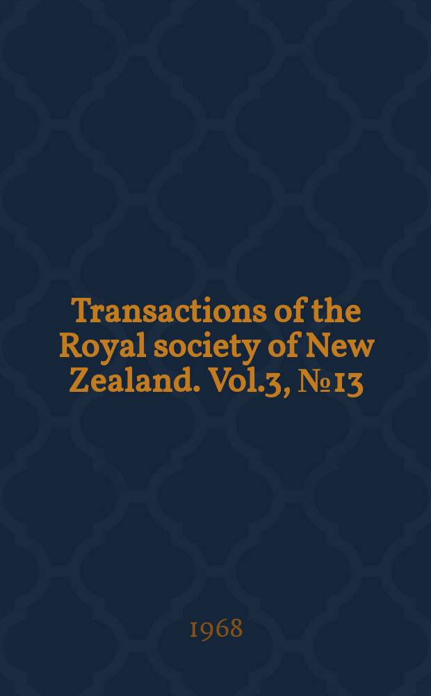 Transactions of the Royal society of New Zealand. Vol.3, №13 : Supplement to census catalogue of New Zealand lichens
