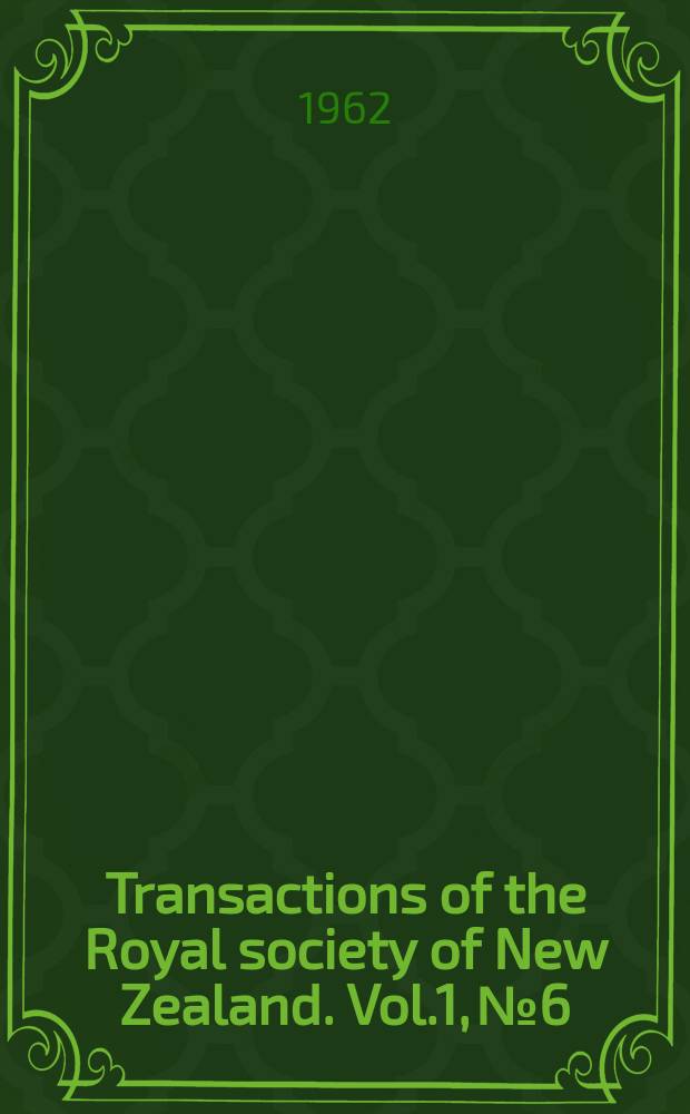 Transactions of the Royal society of New Zealand. Vol.1, №6 : Terms for real and apparent height changes of sea level and of parts of the lithosphere