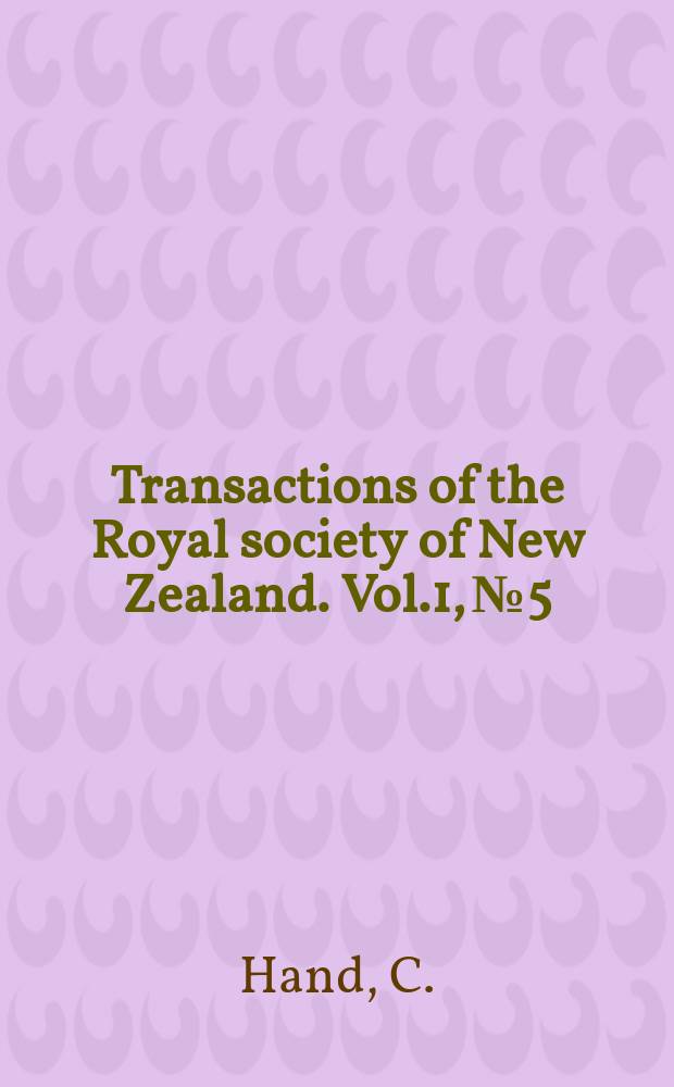 Transactions of the Royal society of New Zealand. Vol.1, №5 : New species of athecate hydroid . Podocoryne bella (Hydractiniidae), living on the pigfish Congiopodus feucopaecilus