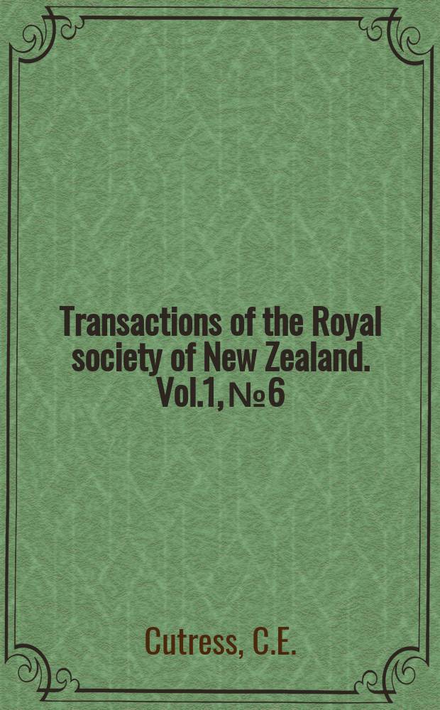 Transactions of the Royal society of New Zealand. Vol.1, №6 : Habrosanthus bathamae n. gen, n. sp. (Actiniaria Sagartiidae) from New Zealand