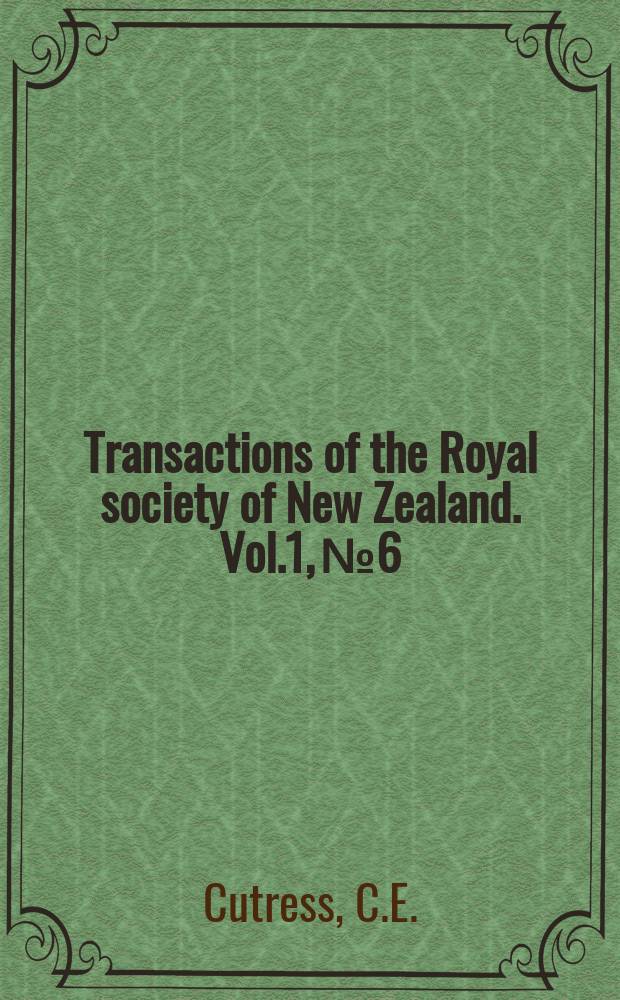 Transactions of the Royal society of New Zealand. Vol.1, №6 : Habrosanthus bathamae n. gen, n. sp. (Actiniaria Sagartiidae) from New Zealand