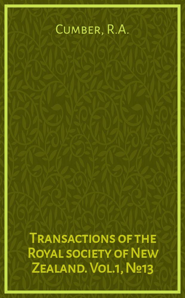 Transactions of the Royal society of New Zealand. Vol.1, №13 : A Revision of the genus Phenacohelix Suter 1892 (Mollusca: Flammulinidae) with description of a new species and studies on variation, distribution and ecology