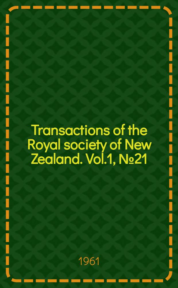 Transactions of the Royal society of New Zealand. Vol.1, №21 : The Female reproductive organs and genitals segments of Anisolabis littorea (White)(Dermaptera : Labiduridae)