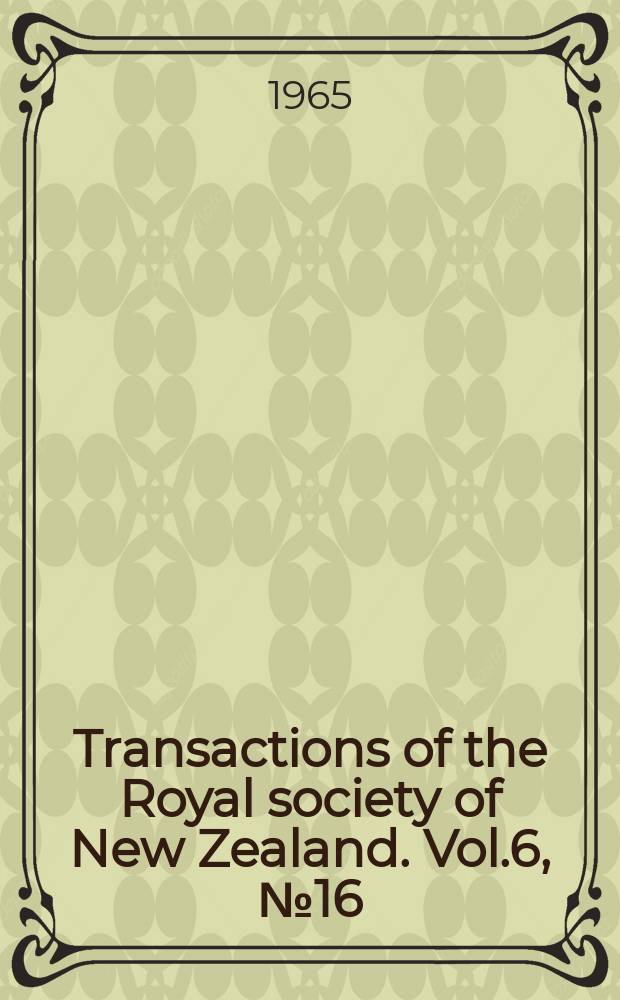 Transactions of the Royal society of New Zealand. Vol.6, №16 : A description of the larva of Scolopterus penicillatus White (Curculionidae: Eugnominae)