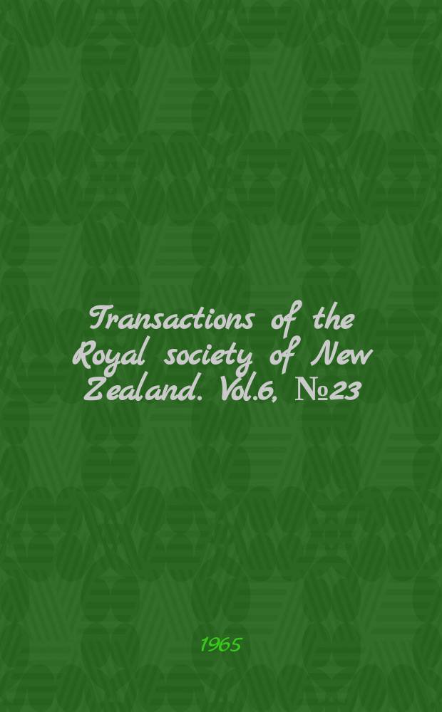 Transactions of the Royal society of New Zealand. Vol.6, №23 : Te Aradidae of New Zealand (Hemiptera, Heteroptera)