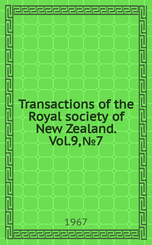 Transactions of the Royal society of New Zealand. Vol.9, №7 : Burrowing polychaete worms from a New Zealand Estuary