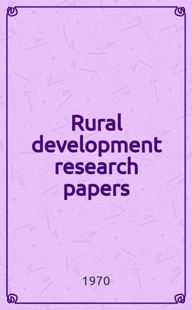 Rural development research papers