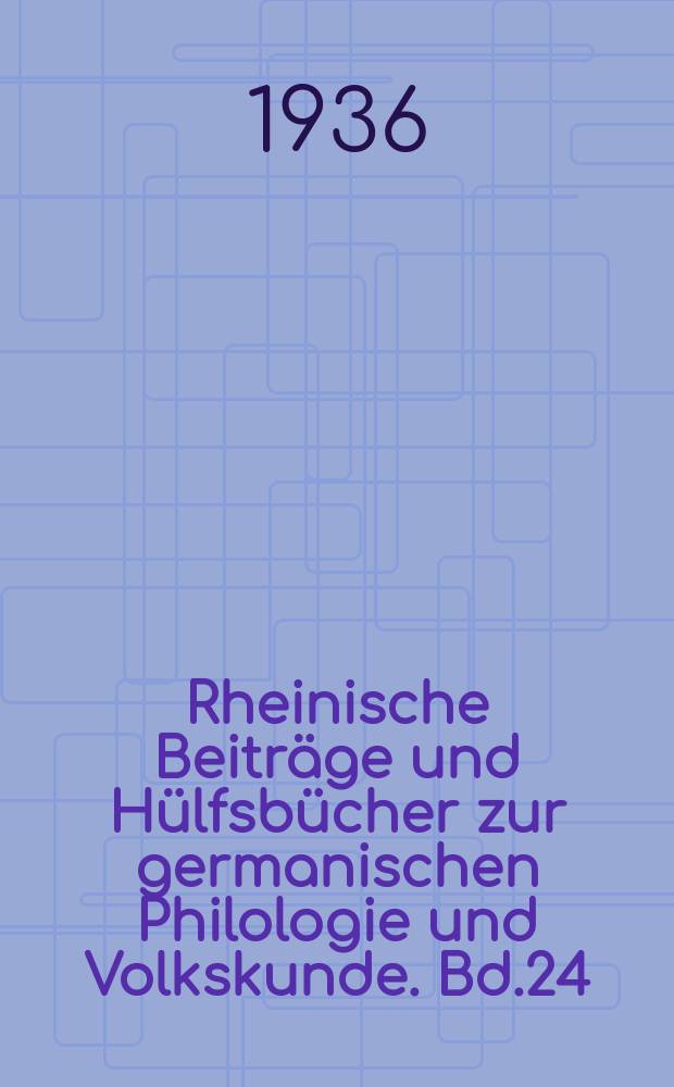 Rheinische Beiträge und Hülfsbücher zur germanischen Philologie und Volkskunde. Bd.24 : Die germanischen Götternamen der antiken Inschriften
