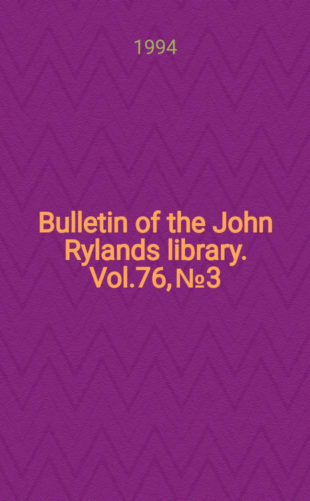 Bulletin of the John Rylands library. Vol.76, №3 : Children's literature