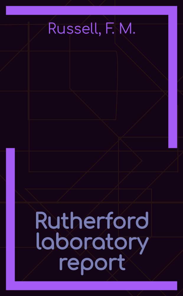 Rutherford laboratory report : Operation and performance of the frozen...