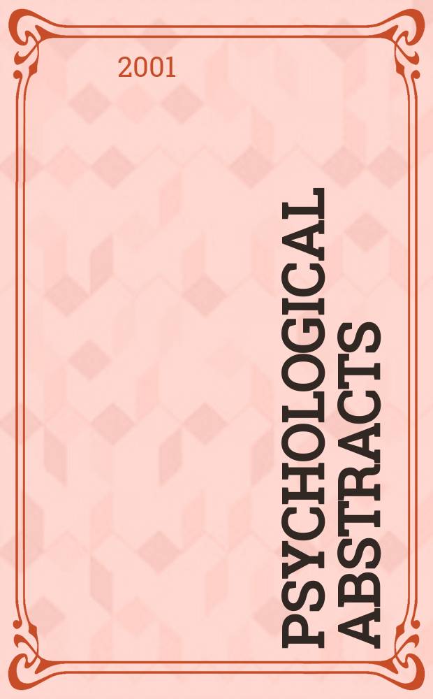 Psychological abstracts : Publ. by The Amer. psychol. assoc. Vol.88, №11