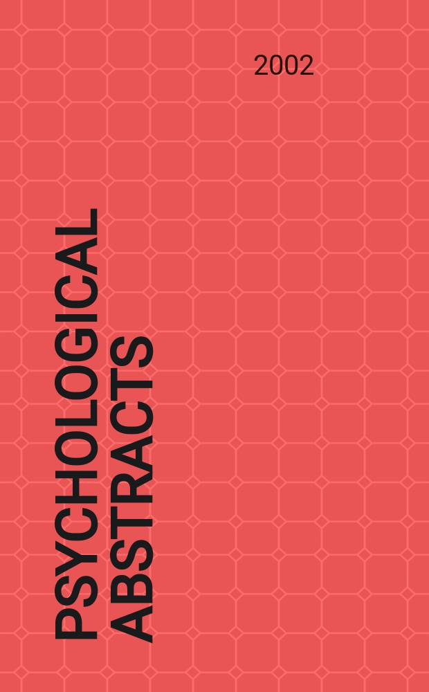 Psychological abstracts : Publ. by The Amer. psychol. assoc. Vol.89, №8