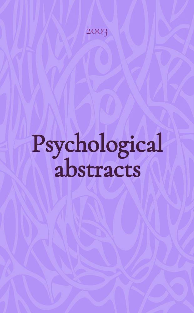 Psychological abstracts : Publ. by The Amer. psychol. assoc. Vol.90, №2