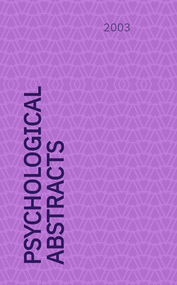 Psychological abstracts : Publ. by The Amer. psychol. assoc. Vol.90, №5