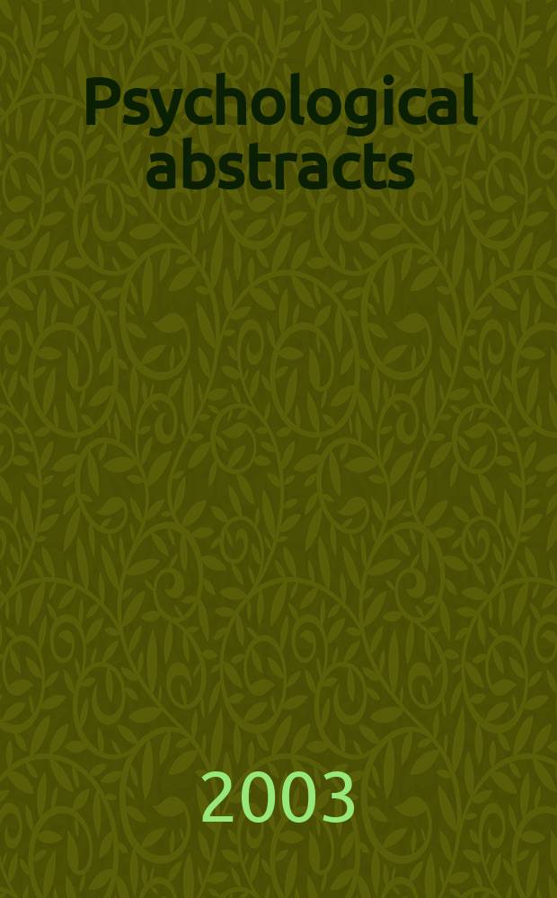 Psychological abstracts : Publ. by The Amer. psychol. assoc. Vol.90, №8