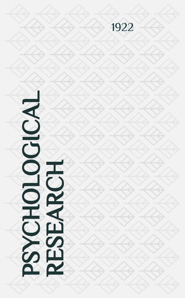 Psychological research = Psychologische Forschung : An intern. j. of perception, cognition a. action