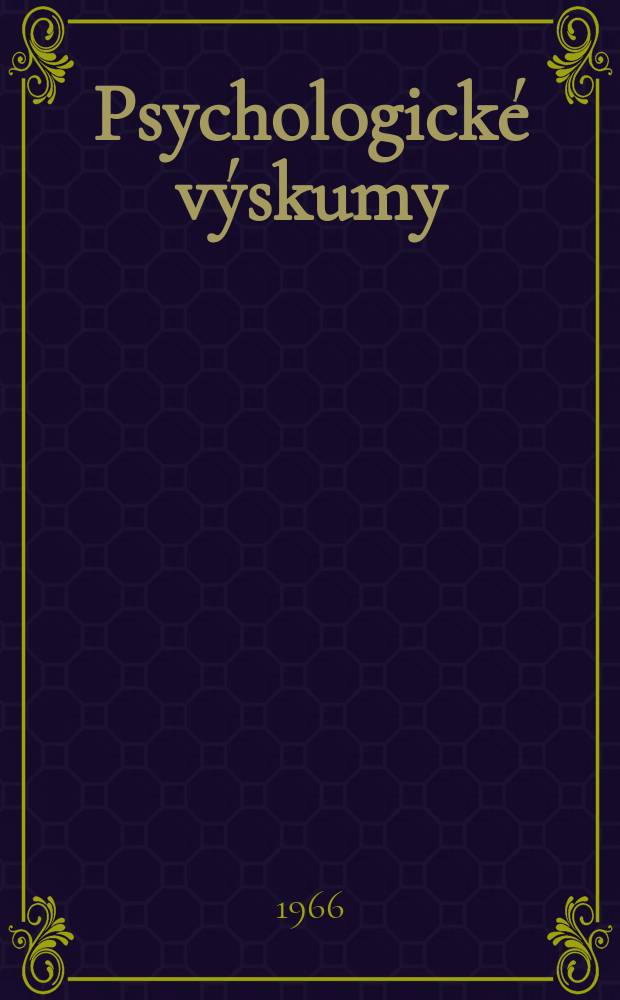 Psychologick&eacute; v&yacute;skumy