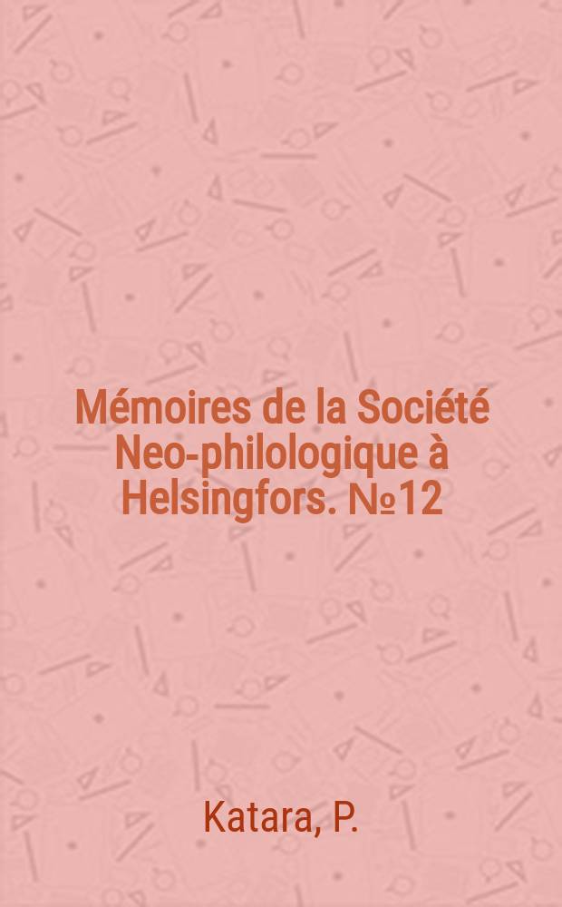 Mémoires de la Société Neo-philologique à Helsingfors. №12 : Die ursprünglich reduplizierenden Verba in Niederdeutschen