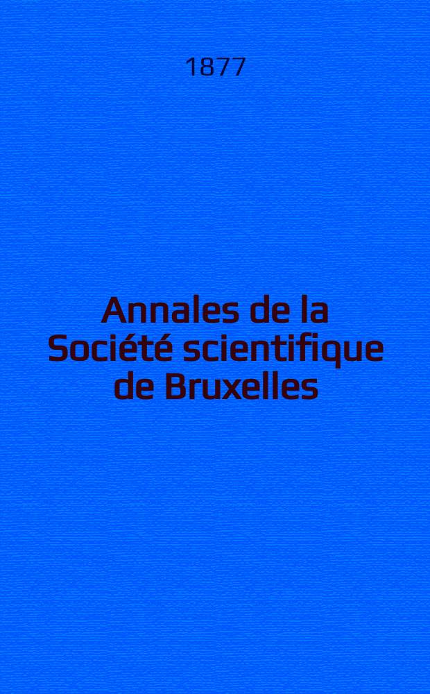 Annales de la Société scientifique de Bruxelles