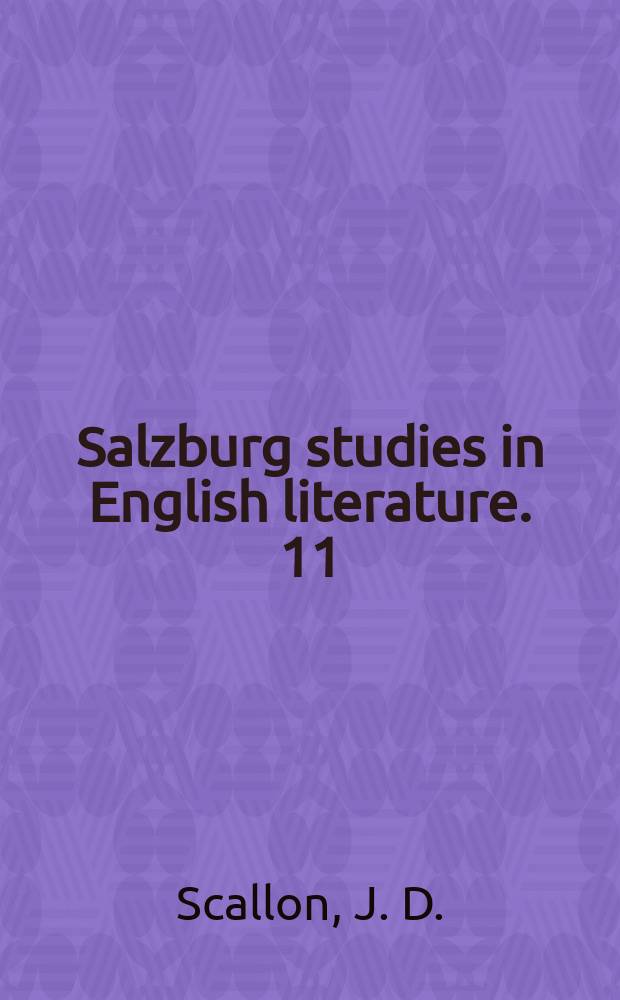 Salzburg studies in English literature. 11 : The poetry of Robert Southwell, S. J.