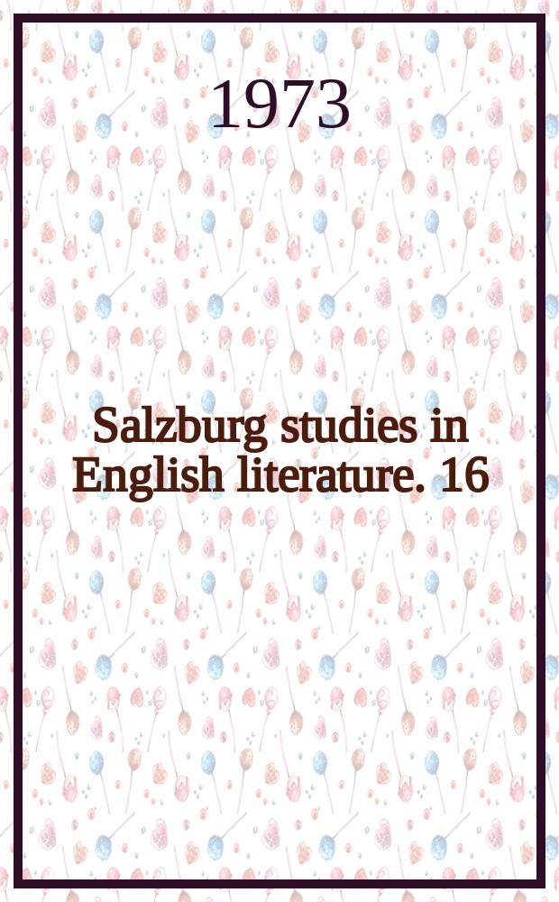 Salzburg studies in English literature. 16 : Two university Latin plays: Philip Parson's "Atlanta" and Thomas Atkinson's "Homo"