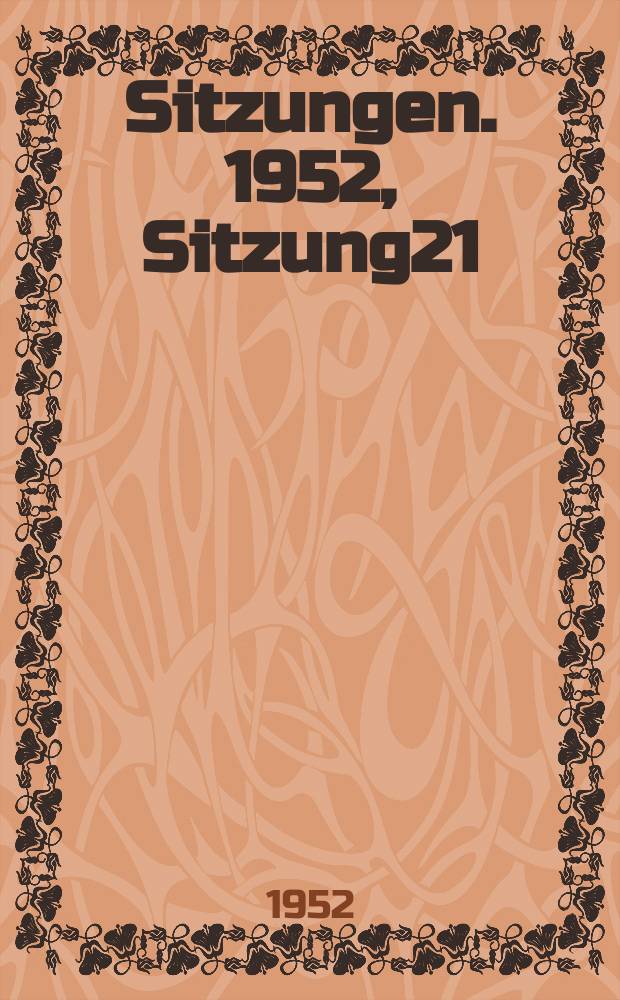 [Sitzungen]. 1952, Sitzung21