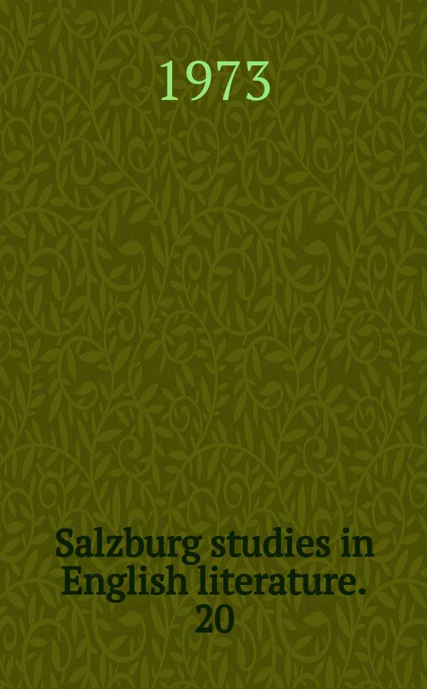 Salzburg studies in English literature. 20 : Shakespeare jet book , Robert Armin's "Foole upon Foole". (1600)