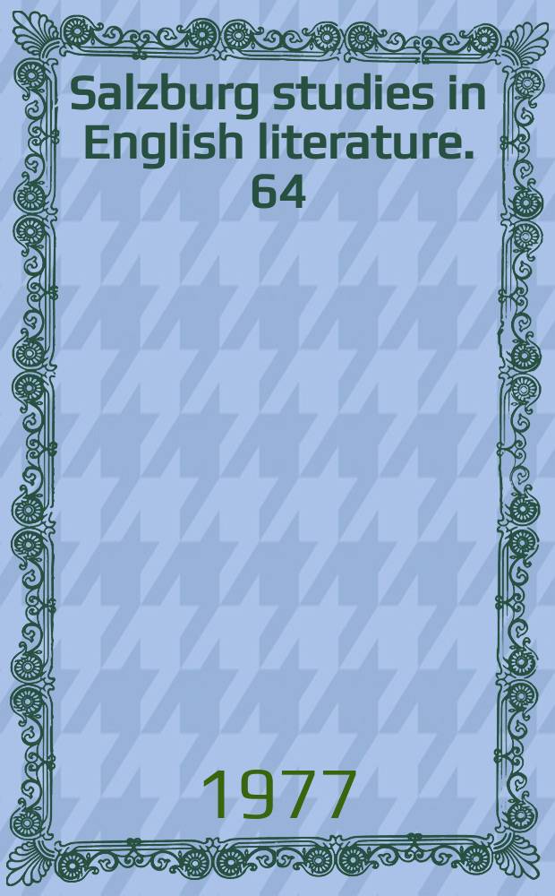 Salzburg studies in English literature. 64 : Pamphilia to Amphilanthus